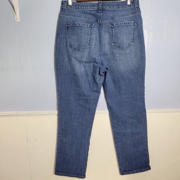 Gloria Vanderbilt 12S Missy Medium Wash Denim Blue Amanda Line Tapered Jeans - Picture 3 of 13